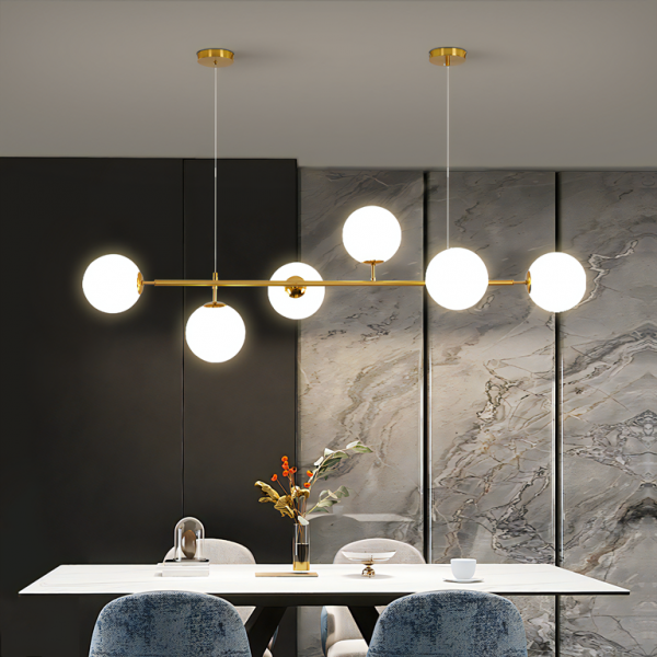 Kronleuchter Moderner Pendelleuchter mit 6 Glas-Sphären